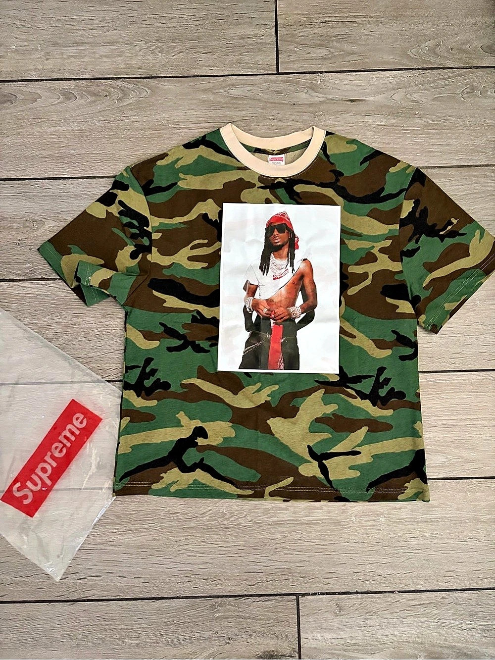 Playboi Carti Tee Woodland Camo Green & Brown